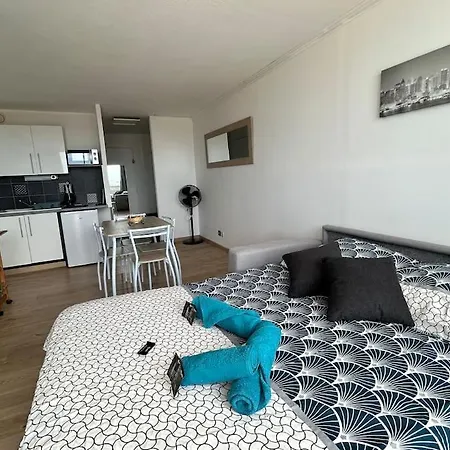 דירה Studio Lumineux, Acces Direct Plage Et Piscine *